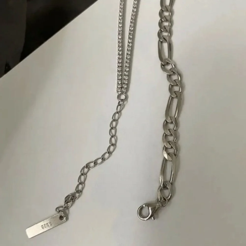 COPY - Sterling Silver Crystal Pave Chain Link Choker Necklace 

Brand New - Picture 5 of 6